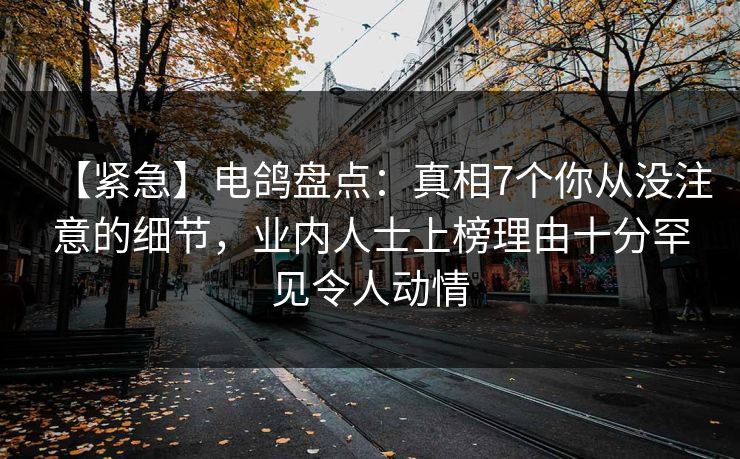 【紧急】电鸽盘点：真相7个你从没注意的细节，业内人士上榜理由十分罕见令人动情