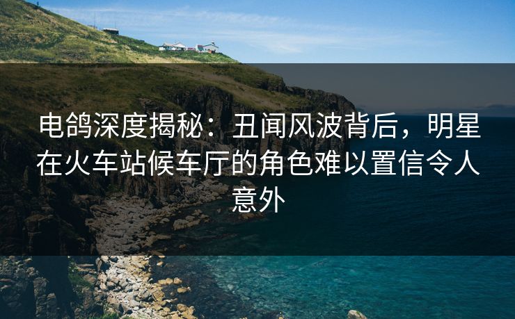 电鸽深度揭秘：丑闻风波背后，明星在火车站候车厅的角色难以置信令人意外